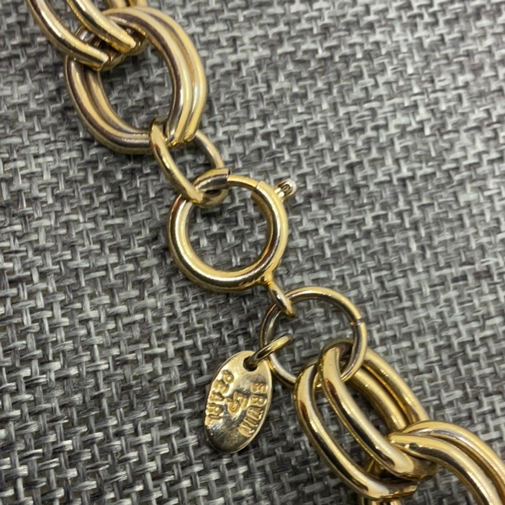 Vintage Signed Erwin Pearl Double Link Gold Chain Necklace - Picture 7 of 8